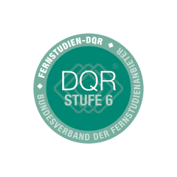 Siegel des Bundesverband der Fernstudienanbieter mit der DQR Stufe 6.
